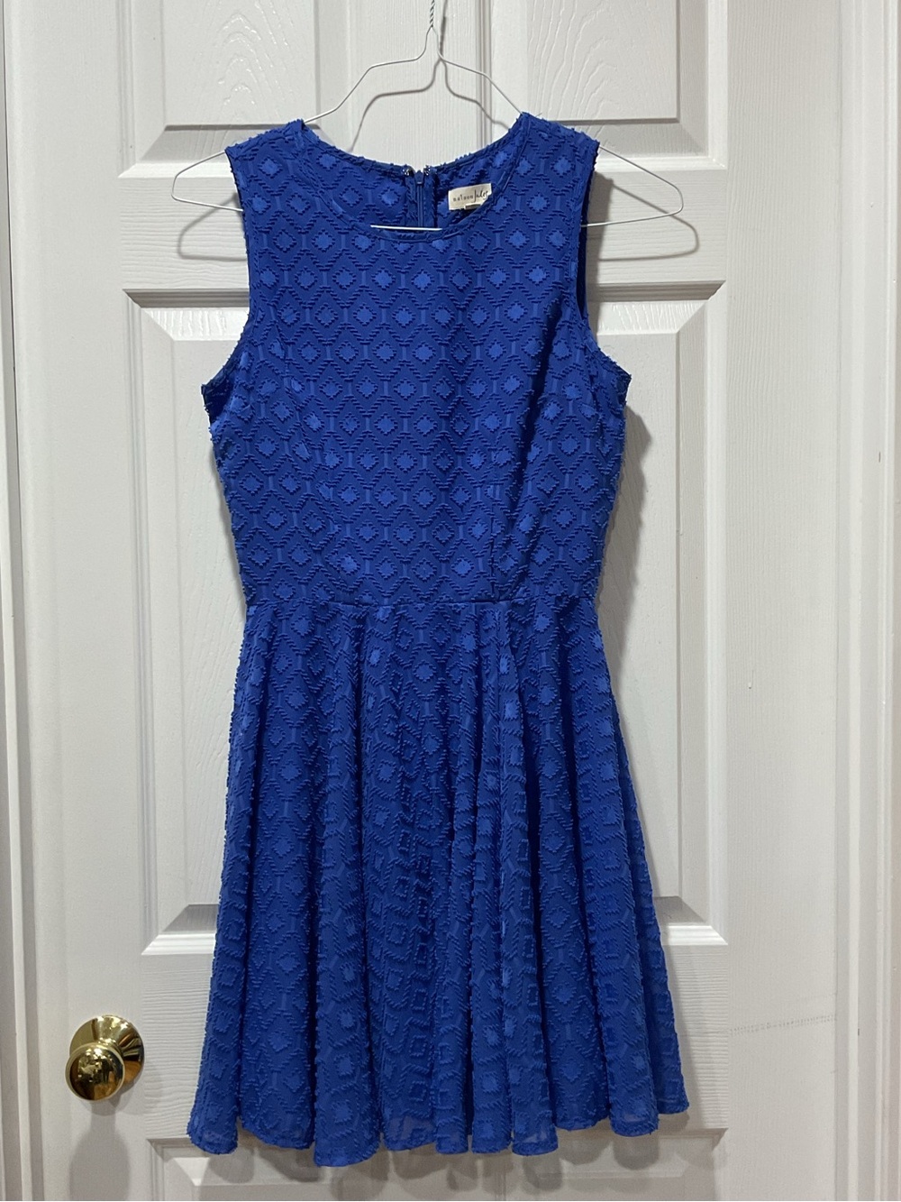 Maison Jules Royal Blue Lace Fit-and-Flare Skater Dress